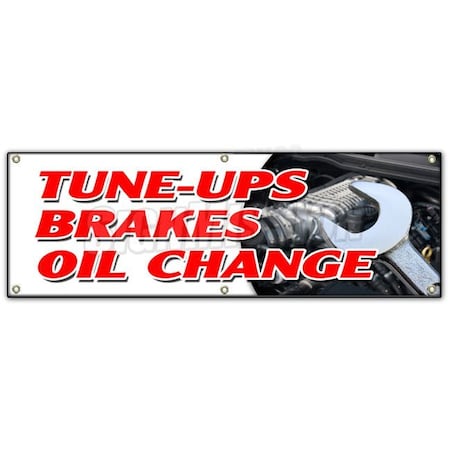 Signmission TUNE UPS BRAKES OIL CHANGE BANNER SIGN cars a/c brake muffler tire tech B-72 Tune Ups Brakes Oil Chan